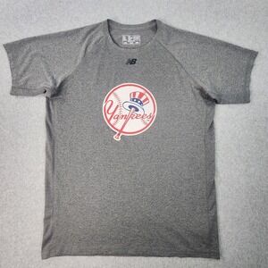New York Yankees New‎ Balance Gray T-Shirt Mens Medium Gray NB DRY Athleticwear